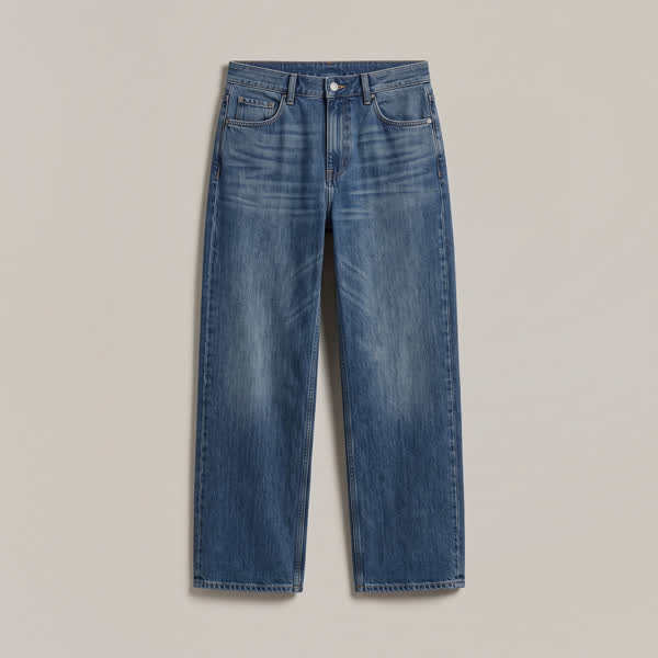 Jeans baggy in denim blu