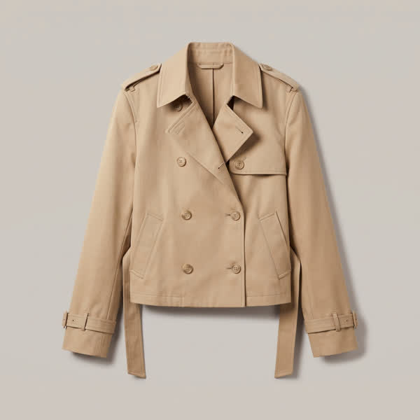 Trench corto color sabbia